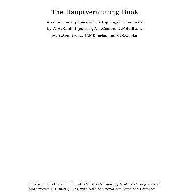 خرید و دانلود نسخه کامل کتاب The Hauptvermutung Book (K-theory and topology of manifolds)