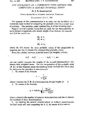 خرید و دانلود نسخه کامل کتاب The invalidity of a common used method for computing a certain probable error