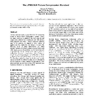 خرید و دانلود نسخه کامل کتاب The JPEG Still Picture Compression Standard