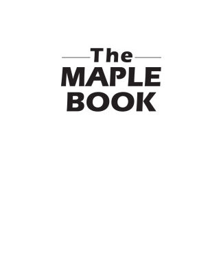خرید و دانلود نسخه کامل کتاب The MAPLE book