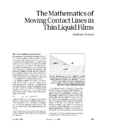 خرید و دانلود نسخه کامل کتاب The Mathematics of Moving Contact Lines in Thin Liquing Films