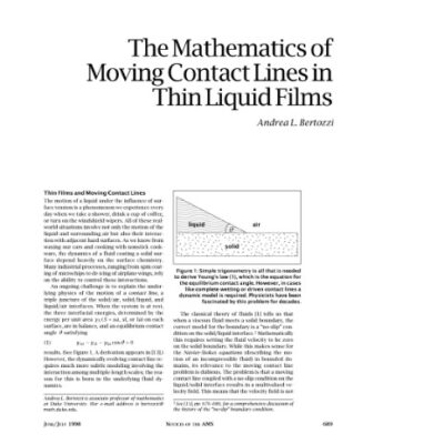 خرید و دانلود نسخه کامل کتاب The Mathematics of Moving Contact Lines in Thin Liquing Films