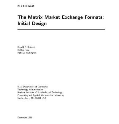 خرید و دانلود نسخه کامل کتاب The Matrix Market Exchange Formats: Initial Design