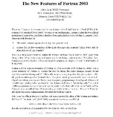 خرید و دانلود نسخه کامل کتاب The New Features of Fortran 2003