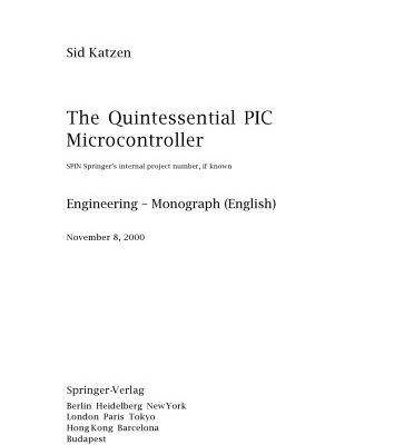خرید و دانلود نسخه کامل کتاب The Quintessential PIC? Microcontroller