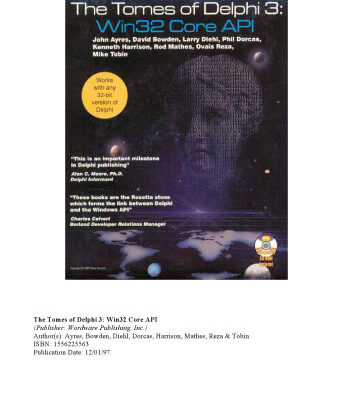 خرید و دانلود نسخه کامل کتاب The Tomes of Delphi 3: Win32 Core Api