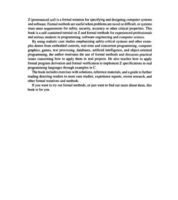 خرید و دانلود نسخه کامل کتاب The Way of Z: Practical Programming with Formal Methods