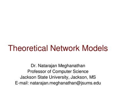 خرید و دانلود نسخه کامل کتاب Theoretical Network Models
