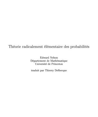 خرید و دانلود نسخه کامل کتاب Théorie radicalemellt élémeintaire des probabilités