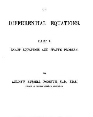 خرید و دانلود نسخه کامل کتاب Theory of differential equations. Exact equations and pfaff’s problem