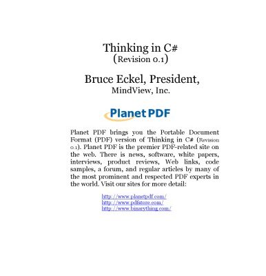 خرید و دانلود نسخه کامل کتاب Thinking in C#