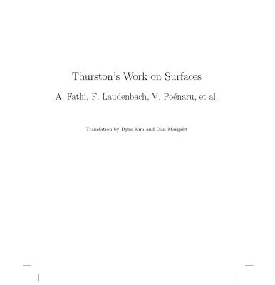 خرید و دانلود نسخه کامل کتاب Thurston’s Work on Surfaces