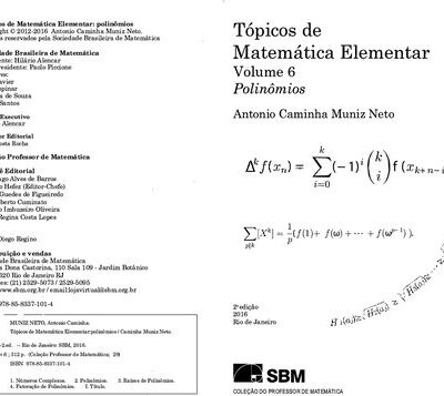 خرید و دانلود نسخه کامل کتاب Tópicos de Matemática Elementar – Volume 6 Polinômios
