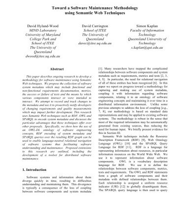 خرید و دانلود نسخه کامل کتاب Toward a Software Maintenance Methodology using Semantic Web Techniques