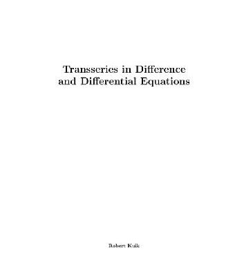 خرید و دانلود نسخه کامل کتاب Transseries in difference and differential equations
