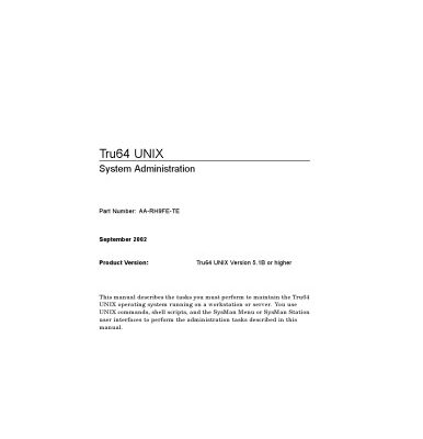 خرید و دانلود نسخه کامل کتاب Tru64 UNIX. System Administration
