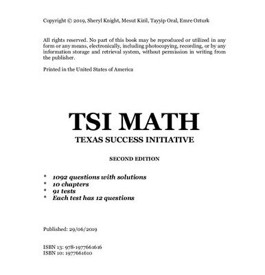 خرید و دانلود نسخه کامل کتاب TSI Math: College for All TSI Math
