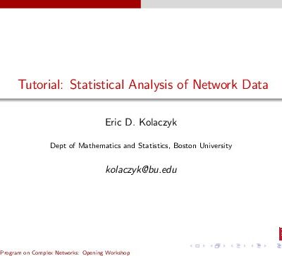 خرید و دانلود نسخه کامل کتاب Tutorial: Statistical Analysis of Network Data