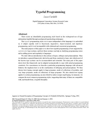 خرید و دانلود نسخه کامل کتاب Typeful programming