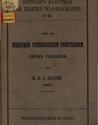 خرید و دانلود نسخه کامل کتاب Über die vierfach periodischen Funktionen zweier Variablen (1834)