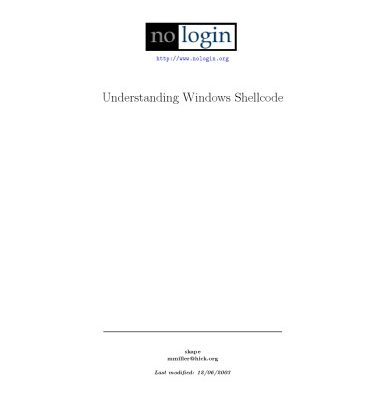 خرید و دانلود نسخه کامل کتاب Understanding Windows Shellcode
