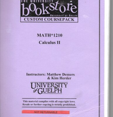 خرید و دانلود نسخه کامل کتاب University of Guelph MATH*1210 Calculus II
