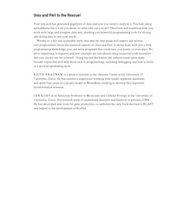 خرید و دانلود نسخه کامل کتاب UNIX and Perl to the Rescue!. A Field Guide for the Life Sciences