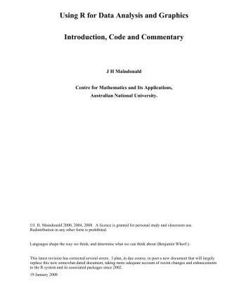 خرید و دانلود نسخه کامل کتاب Using R for Data Analysis and Graphics: Introduction, Code and Commentary