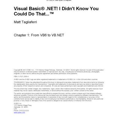 خرید و دانلود نسخه کامل کتاب Visual Basic.NET – From VB6 to VB.NET
