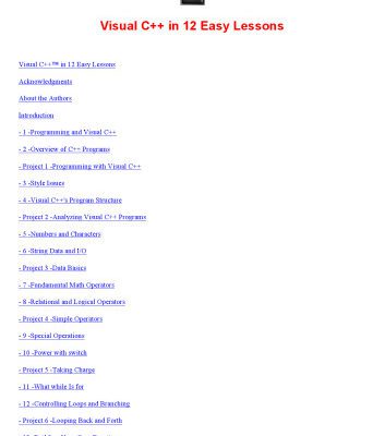 خرید و دانلود نسخه کامل کتاب Visual C++ in 12 easy lessons