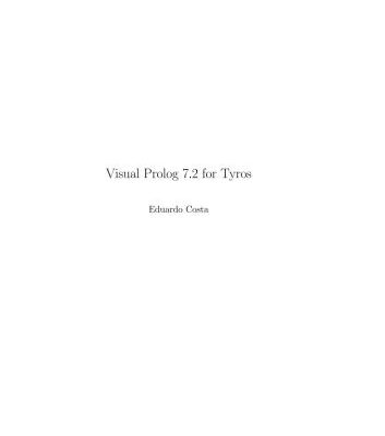 خرید و دانلود نسخه کامل کتاب Visual Prolog 7.2 for Tyros