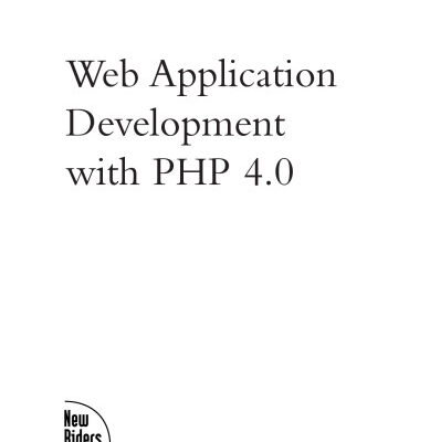 خرید و دانلود نسخه کامل کتاب Web Application Development with PHP 4.0