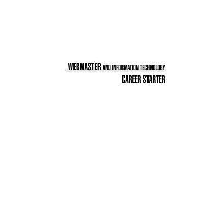 خرید و دانلود نسخه کامل کتاب Webmaster Career Starter 2e
