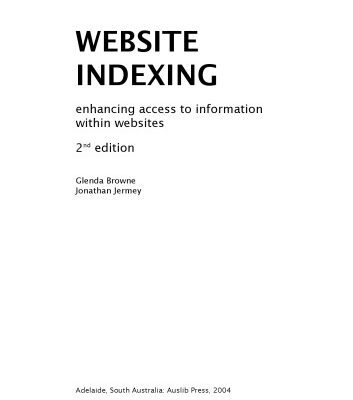 خرید و دانلود نسخه کامل کتاب Website indexing : enhancing access to information within websites