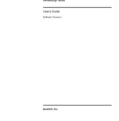 خرید و دانلود نسخه کامل کتاب WhatsUp Gold, User’s Guide, Software Version 4
