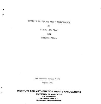 خرید و دانلود نسخه کامل کتاب Wiener’s Criterion And Г-Convergence