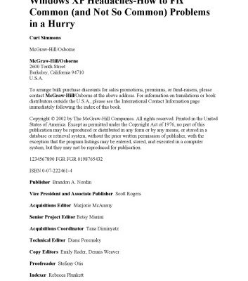 خرید و دانلود نسخه کامل کتاب Windows XP Headaches: How to Fix Common (and Not So Common) Problems in a Hurry