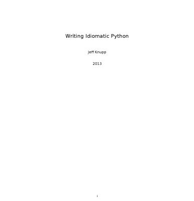 خرید و دانلود نسخه کامل کتاب Writing Idiomatic Python for v2.x