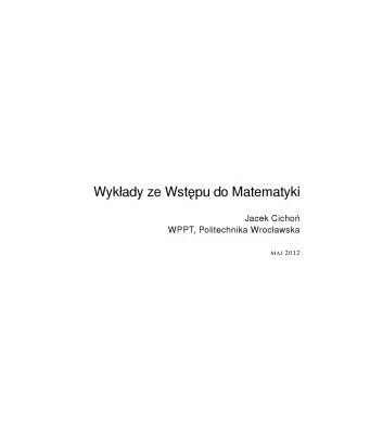 خرید و دانلود نسخه کامل کتاب Wykłady ze Wstępu do Matematyki