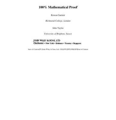 خرید و دانلود نسخه کامل کتاب 100 percent mathematical proof