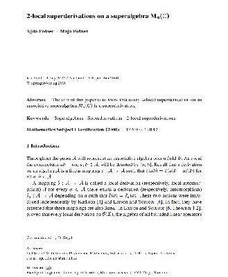 خرید و دانلود نسخه کامل کتاب 2-local superderivations on a superalgebra Mn(C)