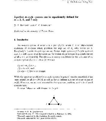 خرید و دانلود نسخه کامل کتاب 2-perfectm-cycle systems can be equationally defined form=3, 5, and 7 only