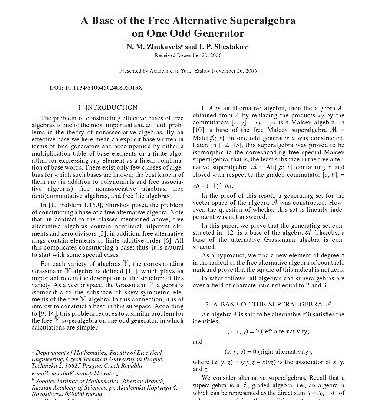 خرید و دانلود نسخه کامل کتاب A base of the free alternative superalgebra on one odd generator