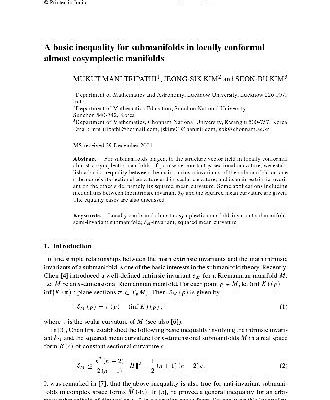 خرید و دانلود نسخه کامل کتاب A basic inequality for submanifolds in locally conformal almost cosymplectic manifolds