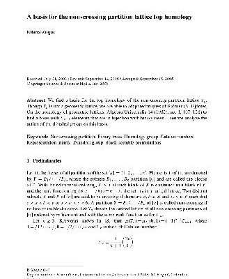 خرید و دانلود نسخه کامل کتاب A basis for the non-crossing partition lattice top homology