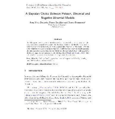 خرید و دانلود نسخه کامل کتاب A Bayesian Choice Between Poisson, Binomial and Negative Binomial Models