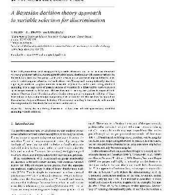 خرید و دانلود نسخه کامل کتاب A Bayesian decision theory approach to variable selection for discrimination