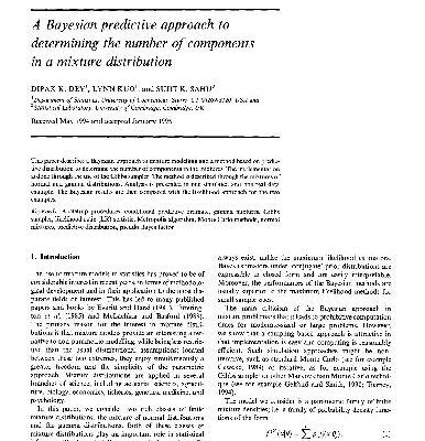 خرید و دانلود نسخه کامل کتاب A Bayesian predictive approach to determining the number of components in a mixture distribution