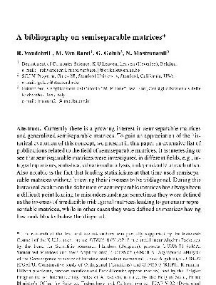 خرید و دانلود نسخه کامل کتاب A bibliography on semiseparable matrices