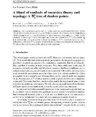 خرید و دانلود نسخه کامل کتاب A blend of methods of recursion theory and topology: A П 0^1 tree of shadow points
